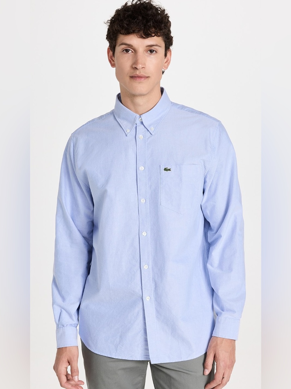 Lacoste NWT Regular Fit Oxford Cotton Shirt in Blue - Picture 1 of 13